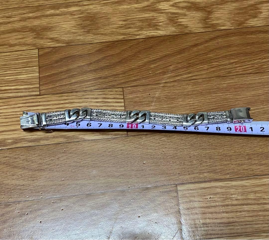 シルバー編み込みバングル 925