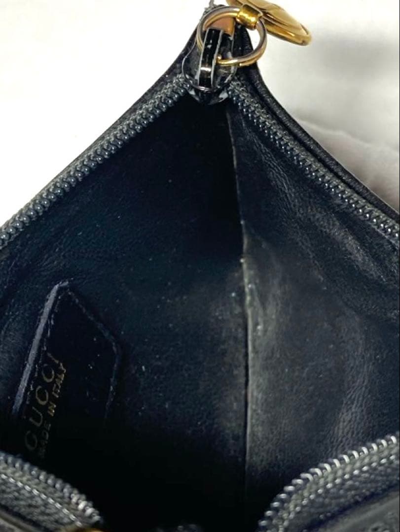 良品　GUCCI グッチ　GGキャンバス レザー　ケース　カードケース