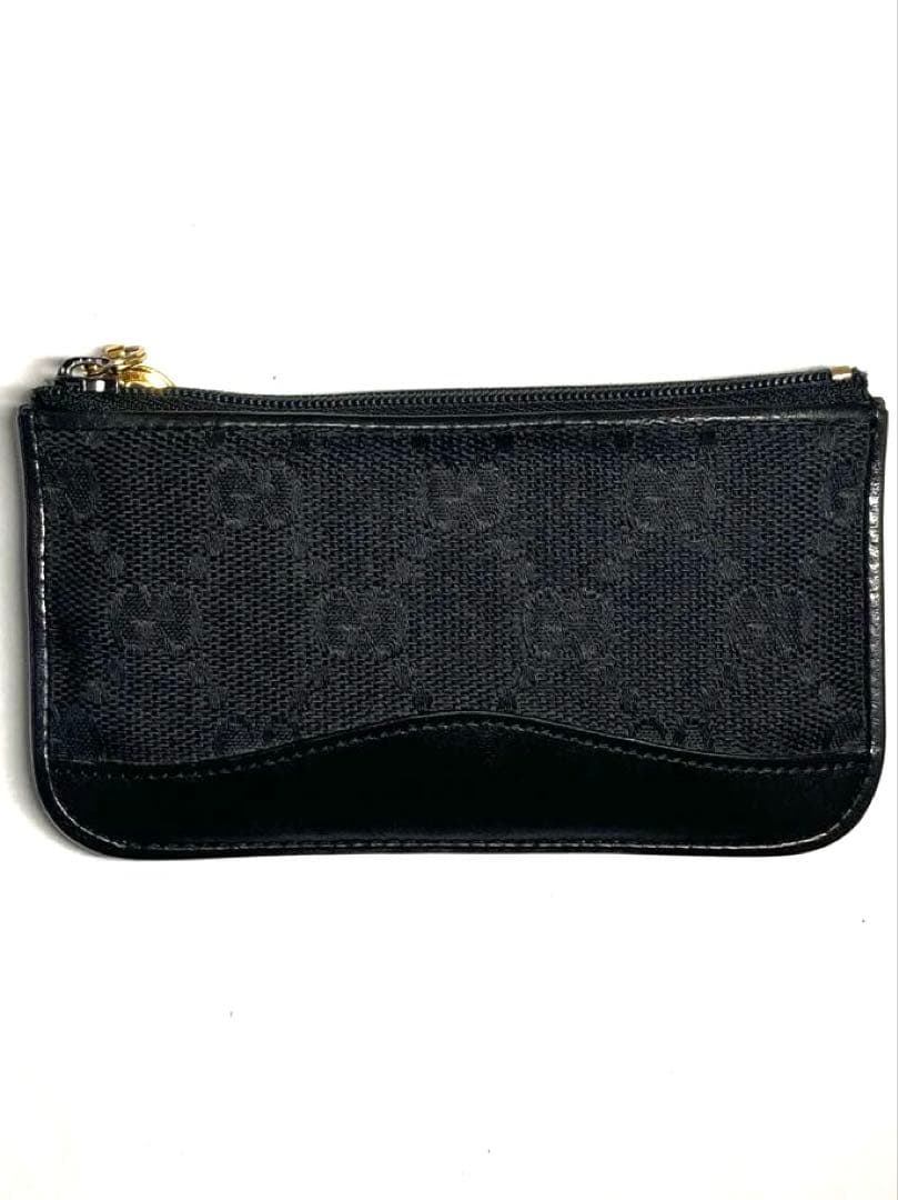 良品　GUCCI グッチ　GGキャンバス レザー　ケース　カードケース