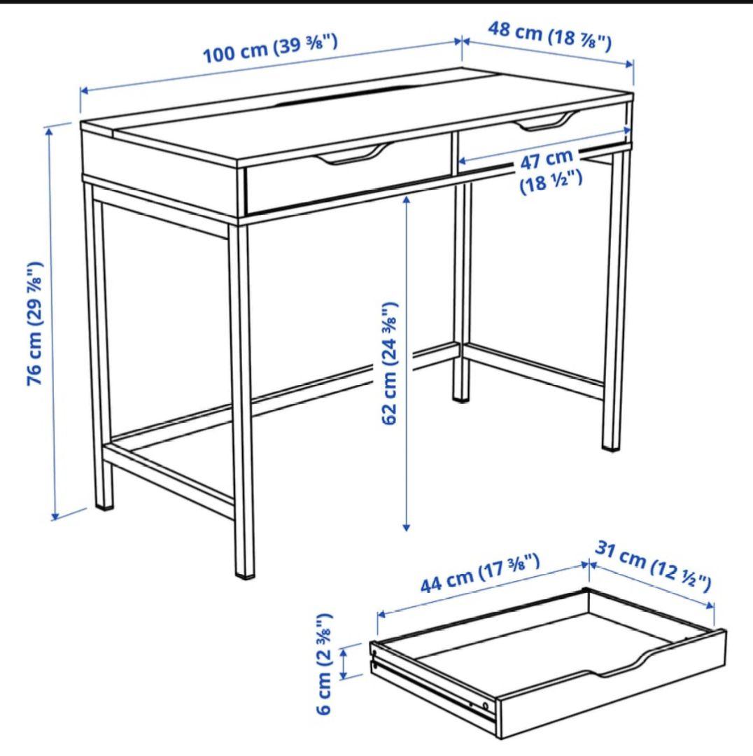 【美品】IKEA ALEX アレクス デスク グレーターコイズ 100