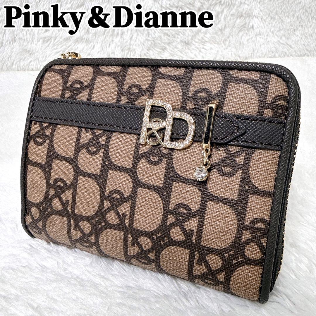 極美品✨ ピンキー＆ダイアン パドロック Ｌ字ファスナー 二つ折り財布 ブラウン