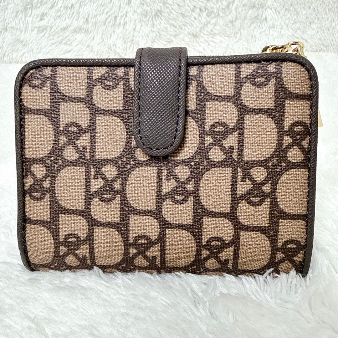 極美品✨ ピンキー＆ダイアン パドロック Ｌ字ファスナー 二つ折り財布 ブラウン