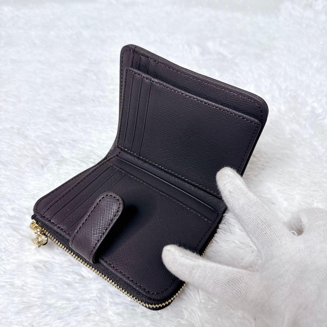 極美品✨ ピンキー＆ダイアン パドロック Ｌ字ファスナー 二つ折り財布 ブラウン