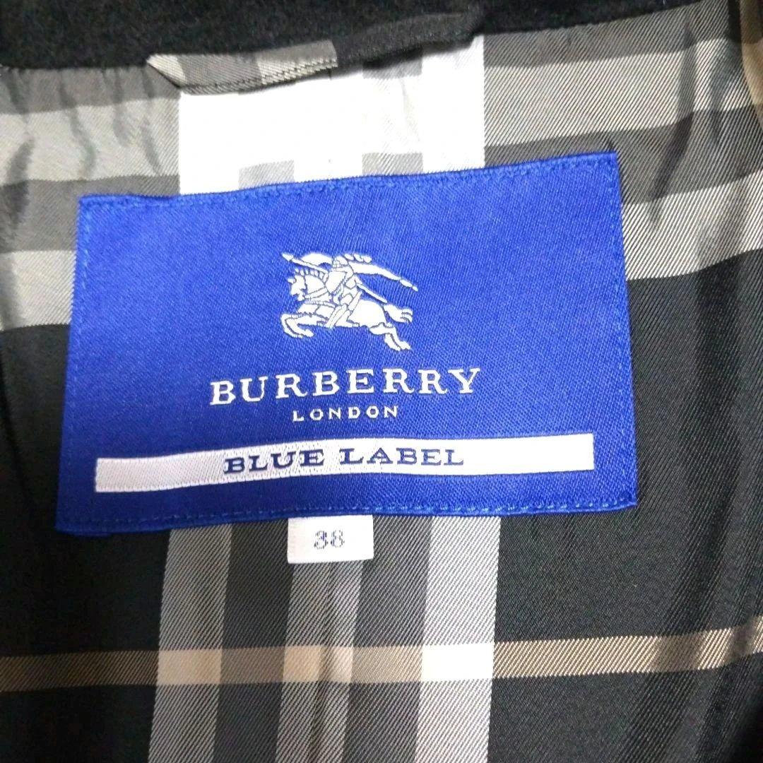 【極美品】BURBERRY BLUE LABELアンゴラ混ティアードコート黒M