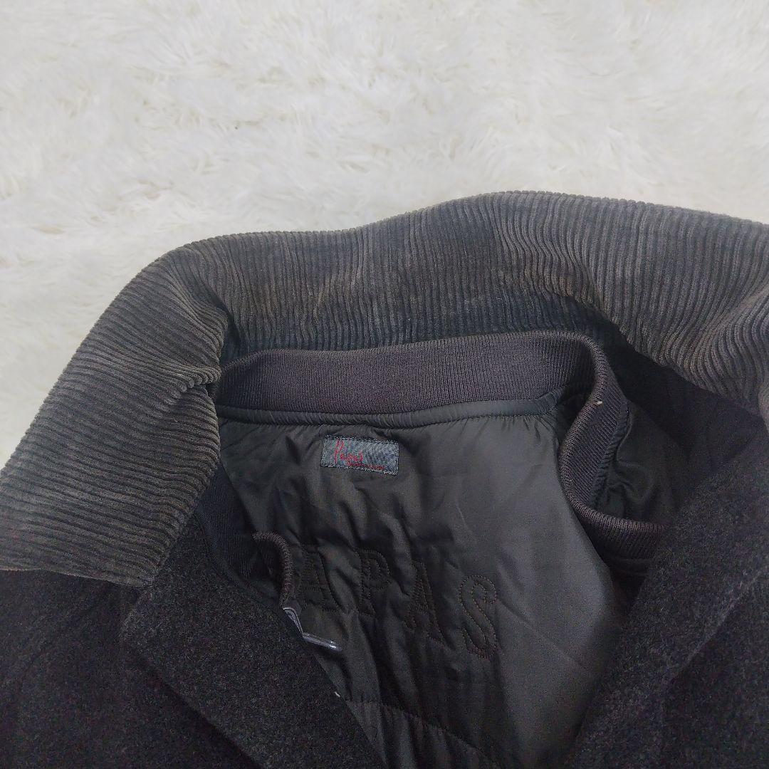 【パパス】ハンティングジャケット 中綿ライナー リバー コーディロイ 異素材 L