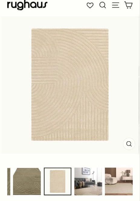 Rughaus ベージュ ラグ　ウール100％