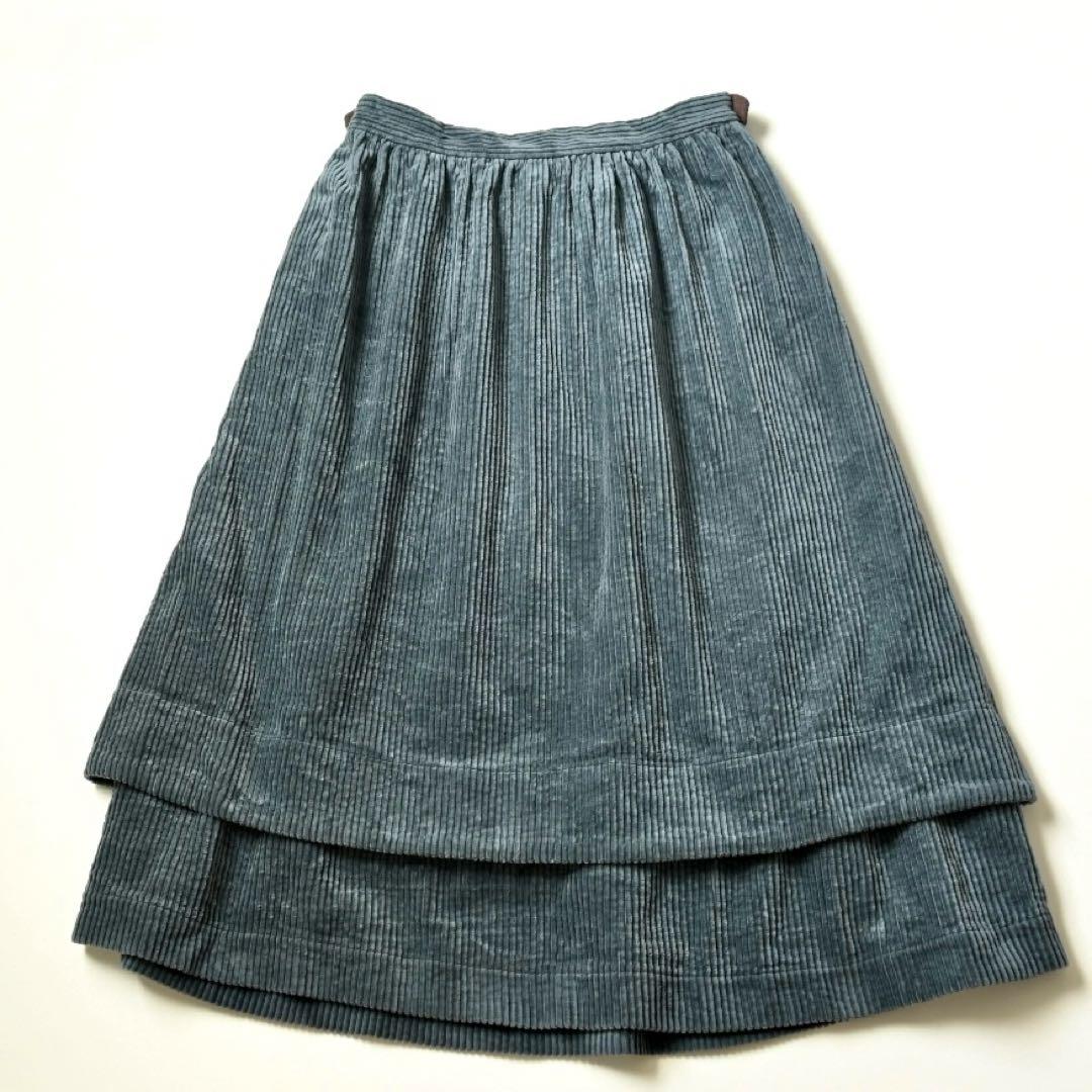 gasa*grue ガサグルー コーデュロイ ティアードスカート