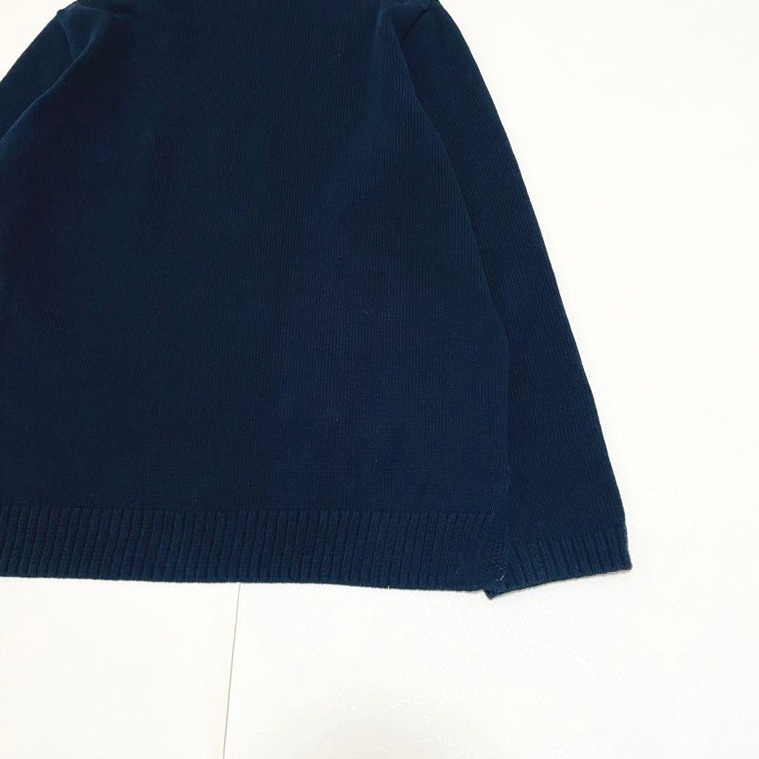 アリス様　45R アイスコットンのタートルネックTシャツ　R刺繍　濃紺