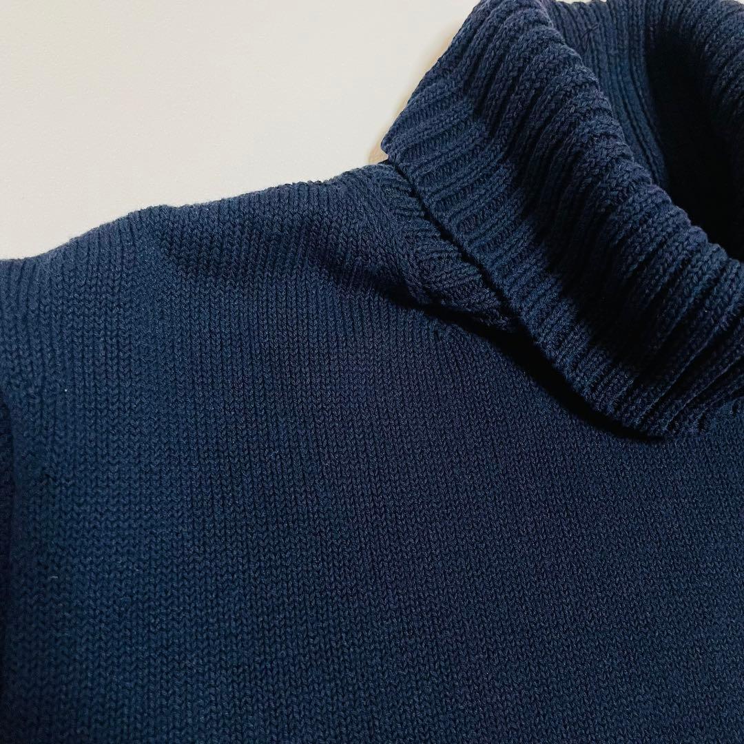 アリス様　45R アイスコットンのタートルネックTシャツ　R刺繍　濃紺