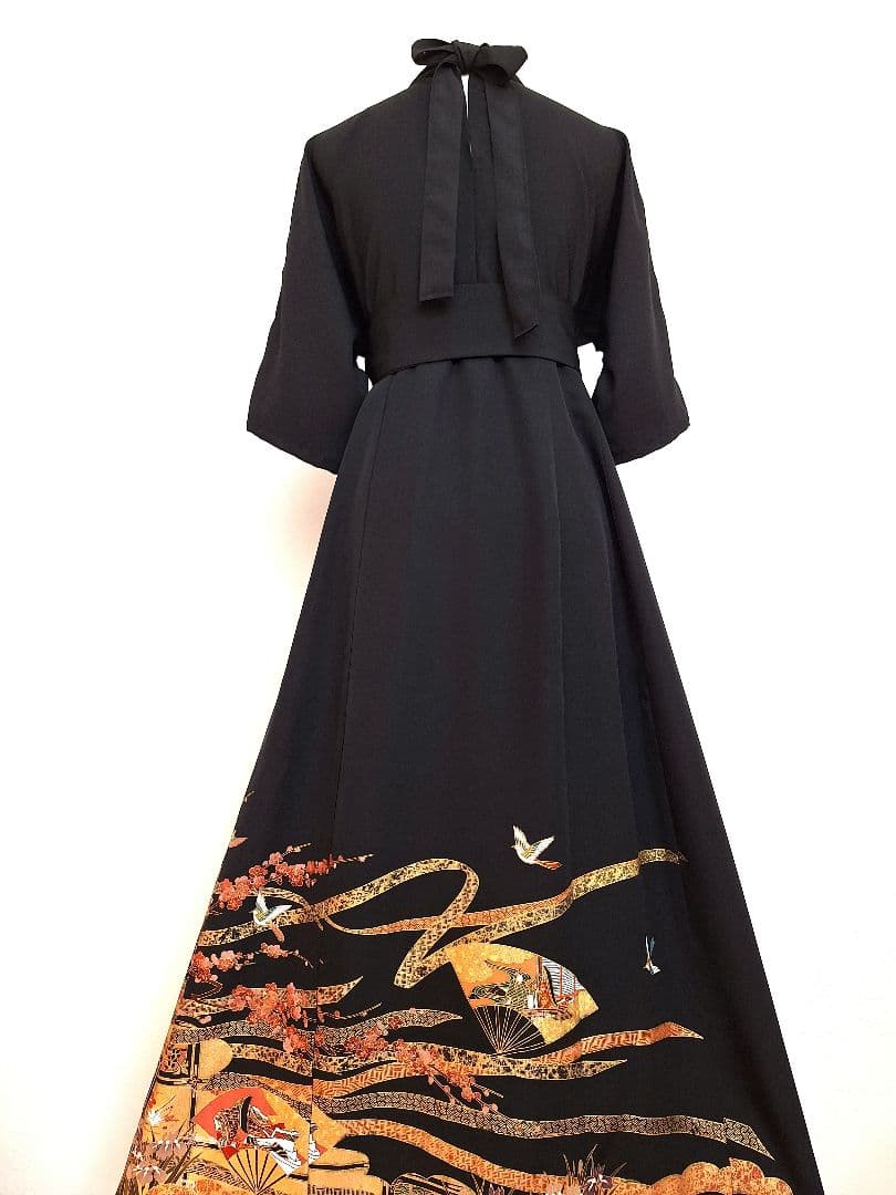 着物リメイクワンピース3702