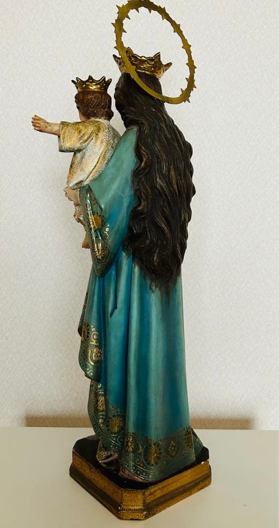 【超超希少】✞イエズス様を抱く聖母マリア像　宗教彫刻　アンティーク