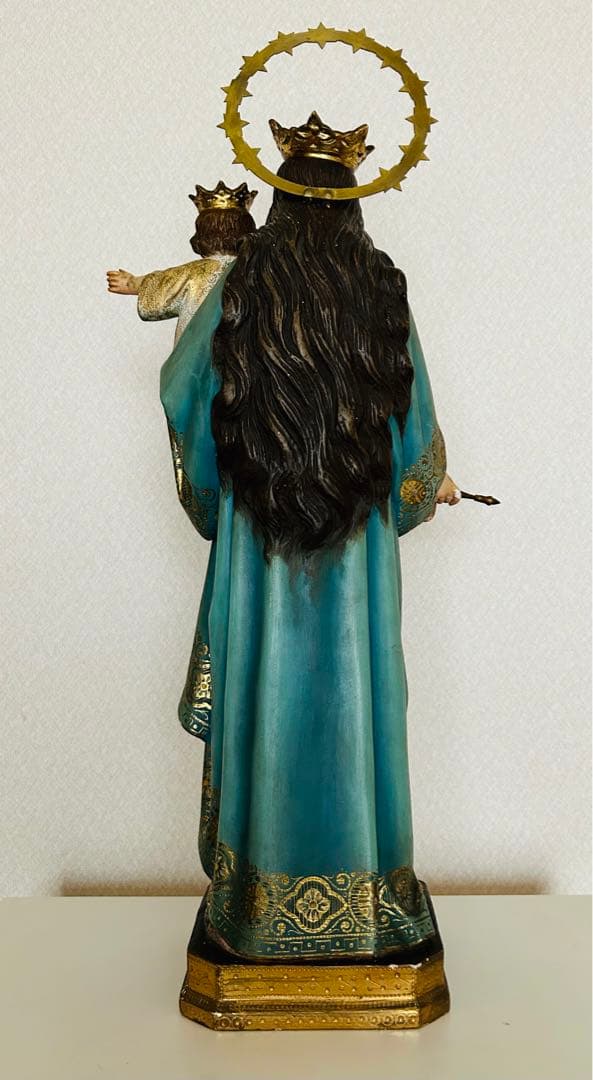 【超超希少】✞イエズス様を抱く聖母マリア像　宗教彫刻　アンティーク