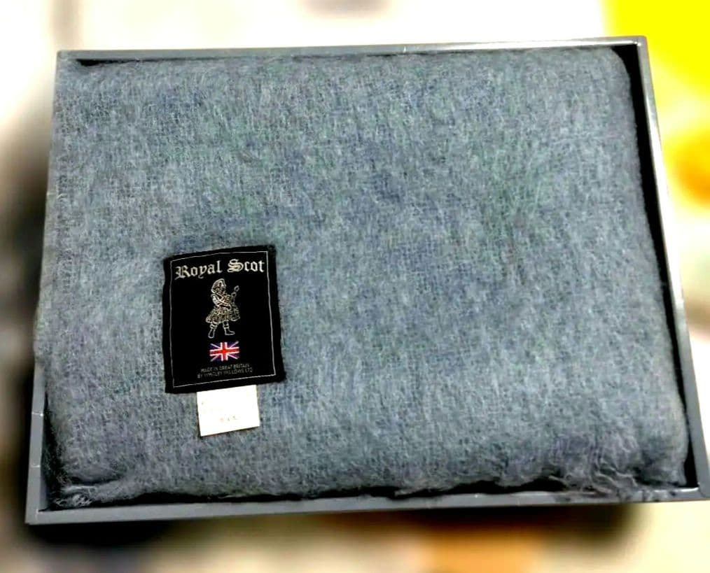  Scot ブランケット　モヘア　イギリス製　新品　素敵