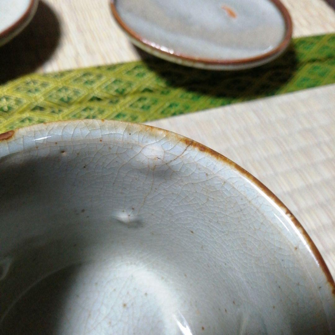 犬山焼　安南手蓋付碗　6客　10cm　大正〜昭和初期