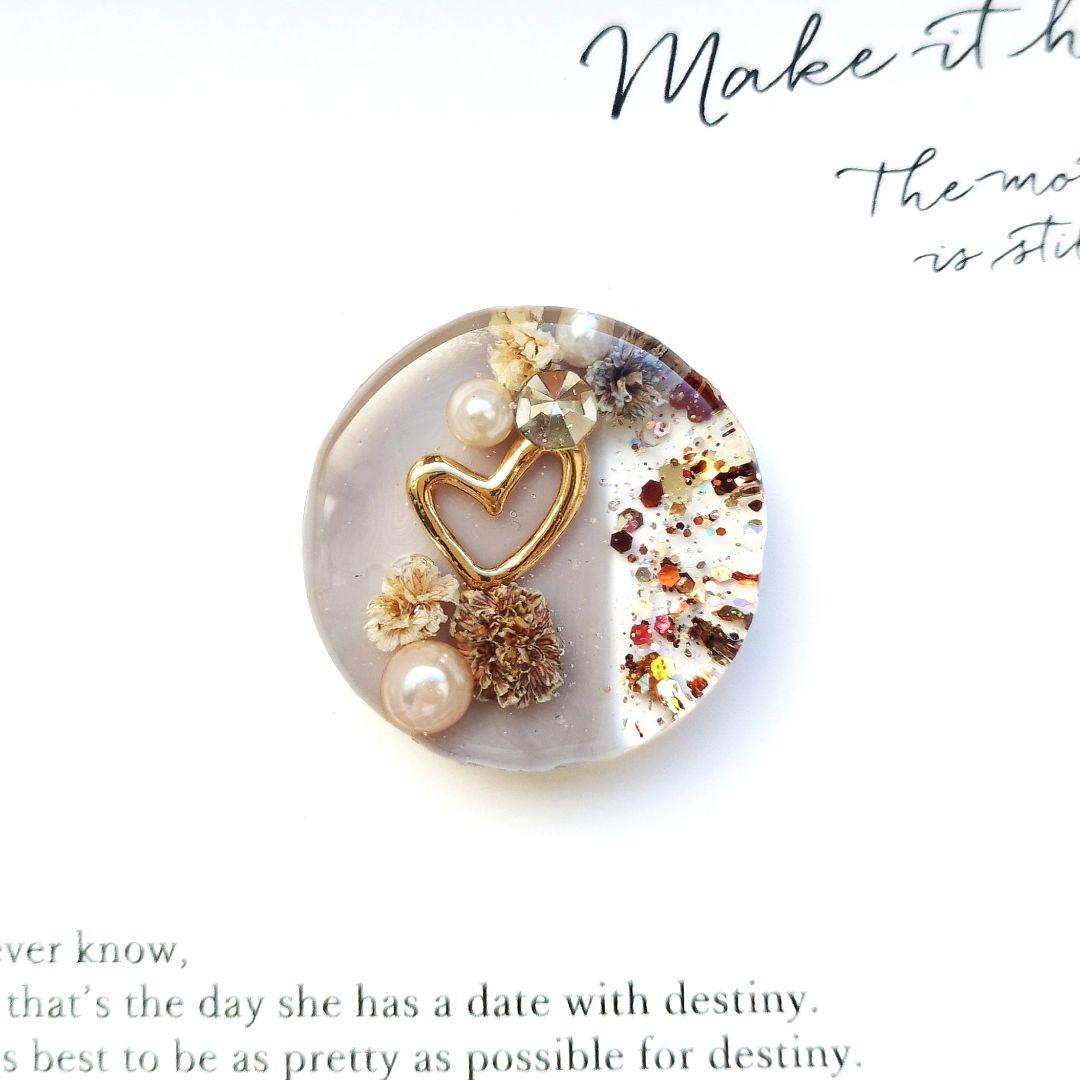 no.1699 レジン ヘアゴム ブローチ ポニーフック