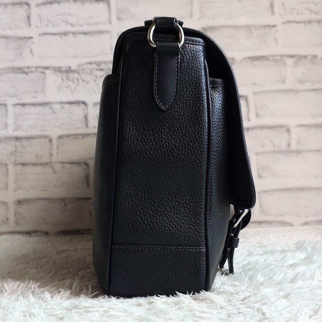 美品 コーチ スプリント メッセンジャー A4収納可 レザー 斜め掛け ブラック