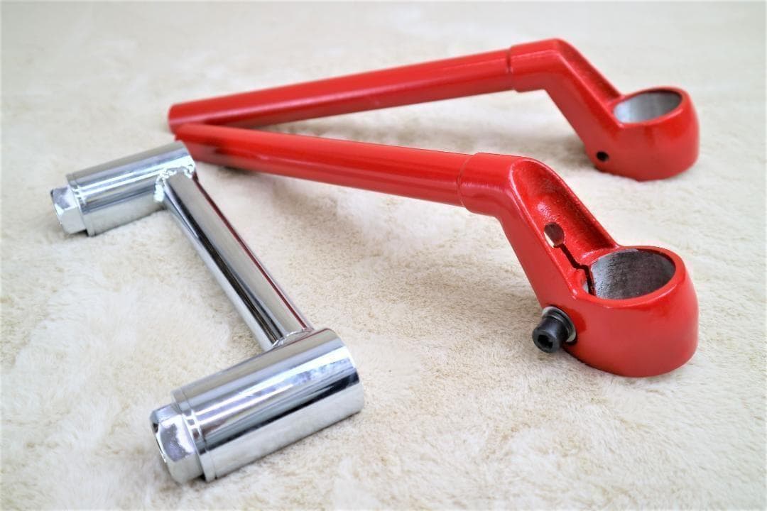 CBX純正 タイプ ハンドル 赤 +変換キット / 汎用 高さ 新品