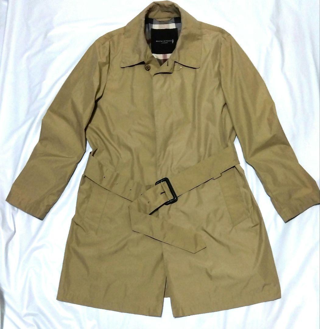 マッキントッシュ ロンドン ナイロンコート カーキ バックル チェック柄　L