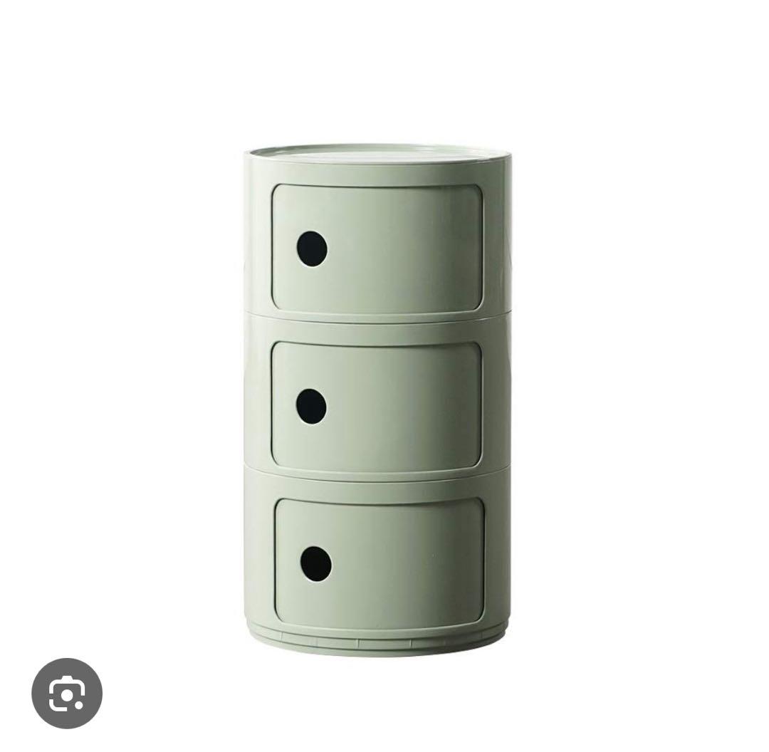 コンポニビリオフ 抹茶 円柱型 3段収納ボックス