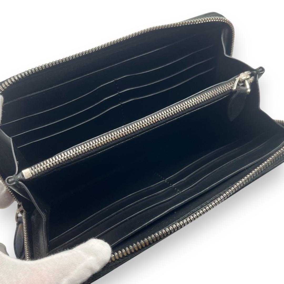 美品■ベルルッティ　カリグラフィー　ラウンドジップ　ロングウォレット　ネイビー