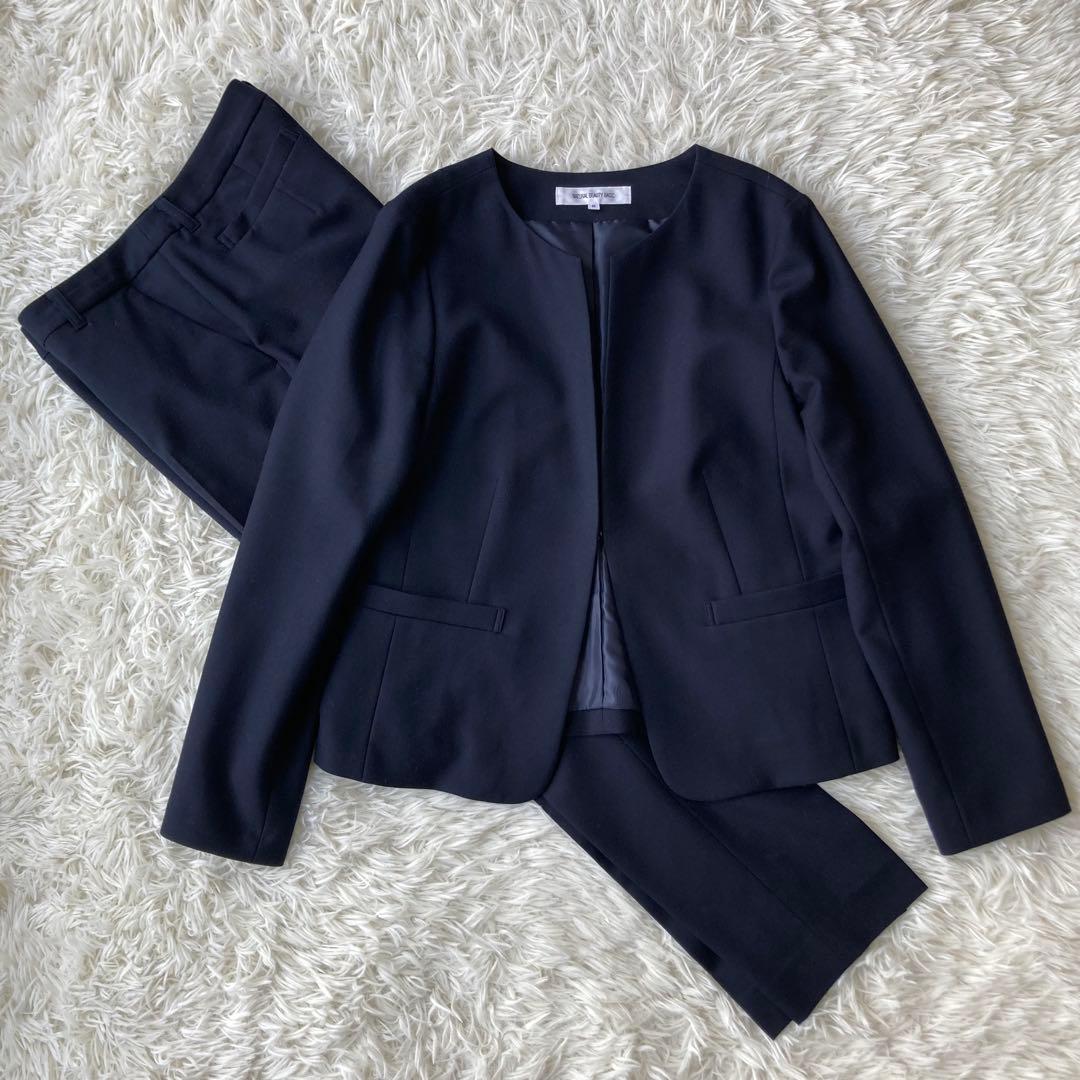 NATURAL BEAUTY BASIC ノーカラージャケット パンツスーツ M