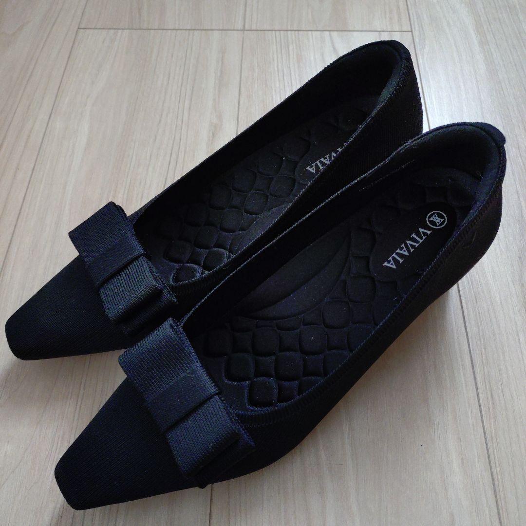 VIVAIA ブラックリボンパンプス