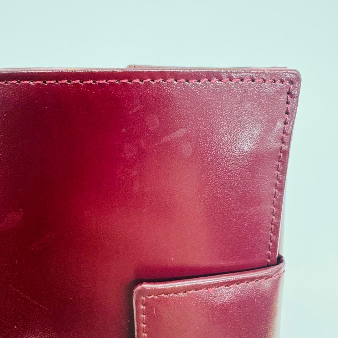 ✨PRADA✨プラダ✨バーガンディ✨レザー✨ヴィンテージ✨二つ折り財布✨