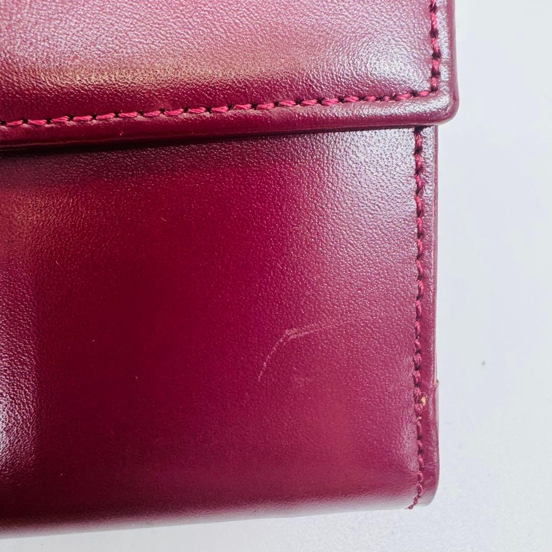 ✨PRADA✨プラダ✨バーガンディ✨レザー✨ヴィンテージ✨二つ折り財布✨