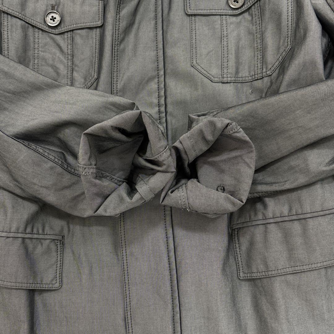 美品✨XLサイズ　バーバリーロンドン　ブルゾン　ノバチェック　ロゴボタン　グレー