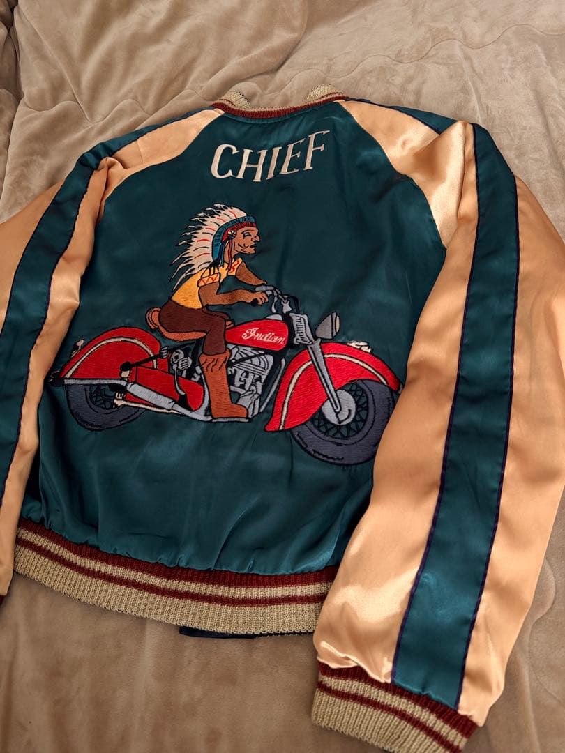 ２面用 テーラー東洋 虎 富士山 和服の女性 日本限定スカジャン vintage