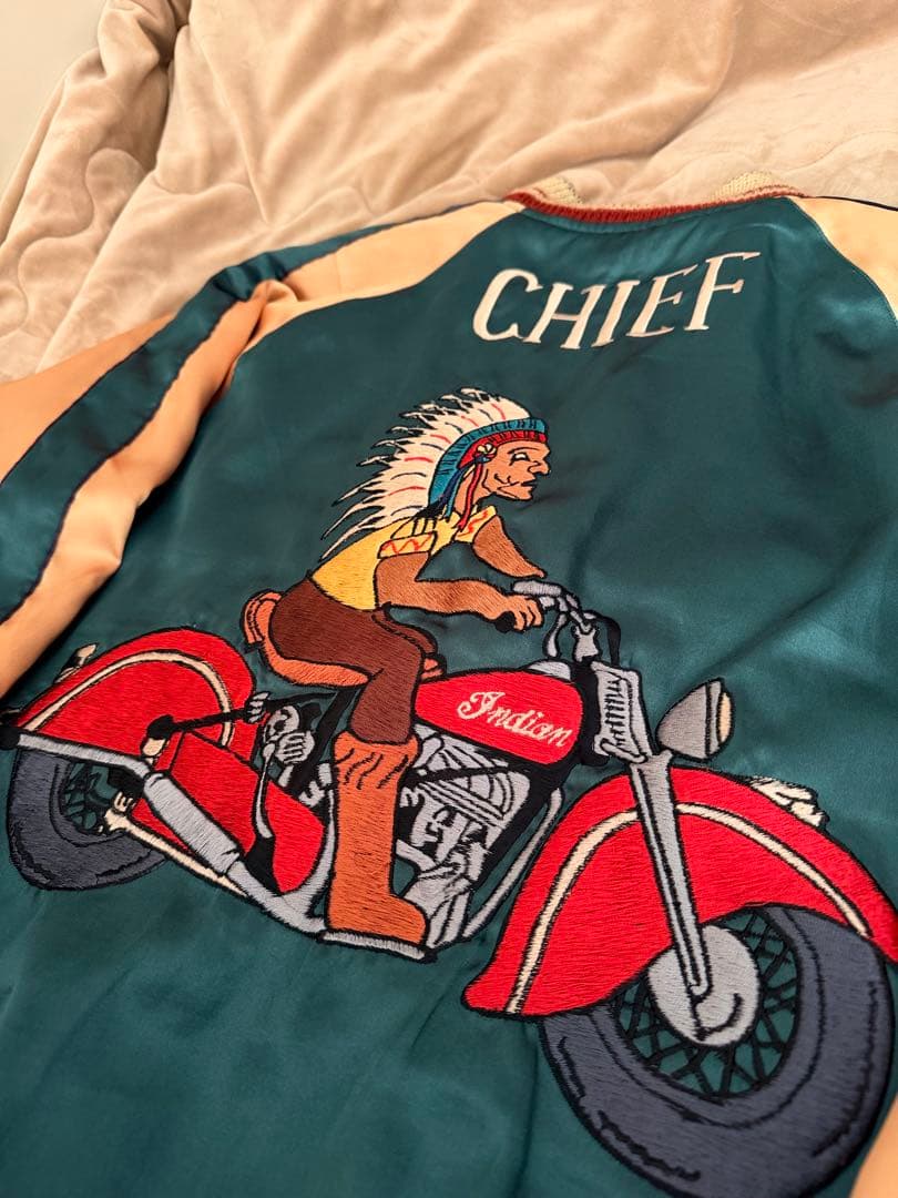 ２面用 テーラー東洋 虎 富士山 和服の女性 日本限定スカジャン vintage