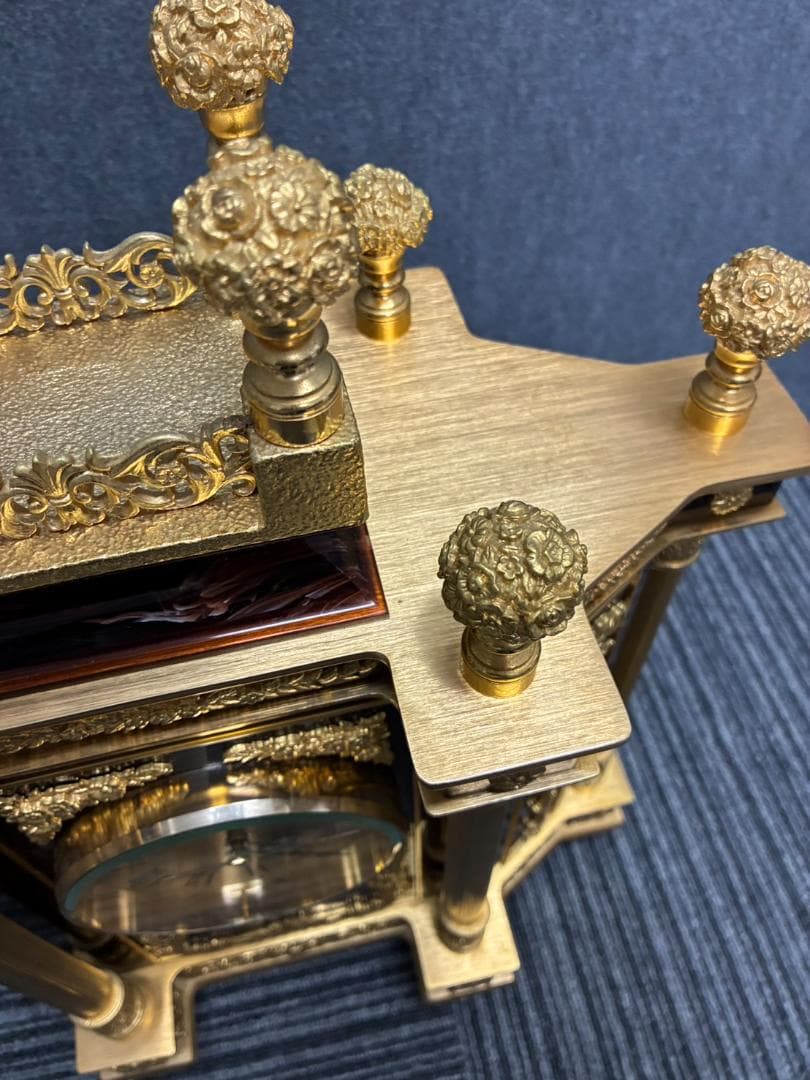 【動作確認済・送料込】SEIKO　置時計　宮殿　回転振子　クォーツ　QW427M