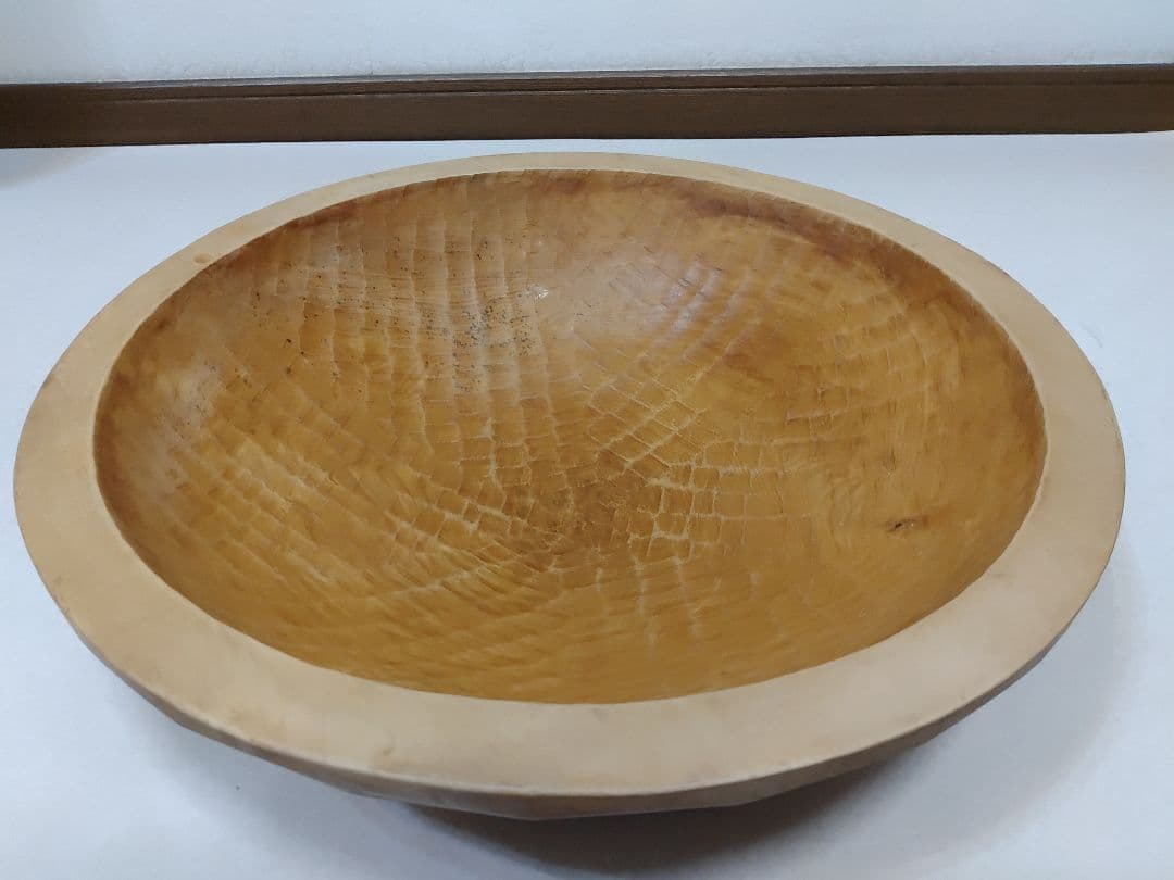 天然木 こね鉢 職人手彫り 捏ね鉢 無垢材 くり抜き 木地仕上げ 　送料無料