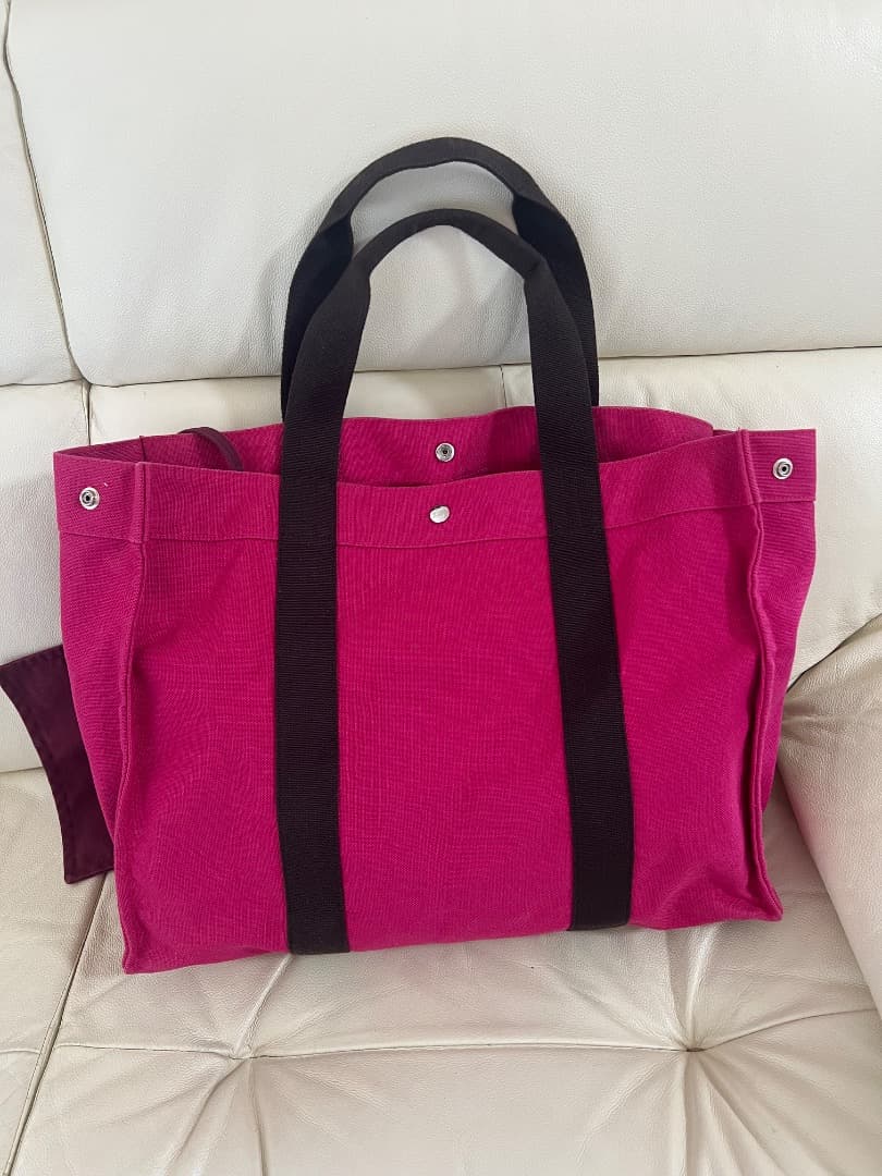 HERMÈS エルメスピンク コットントートバッグ