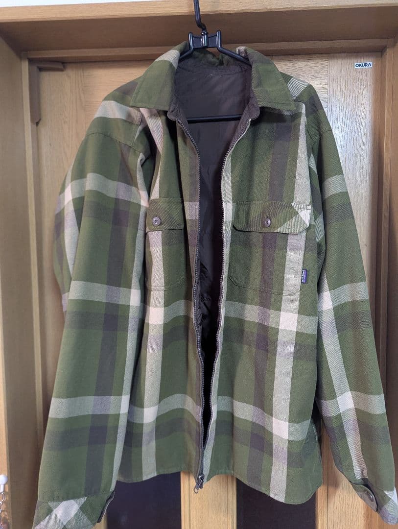 Patagonia チェック柄フランネルリバーシブルジャケット　美品XL