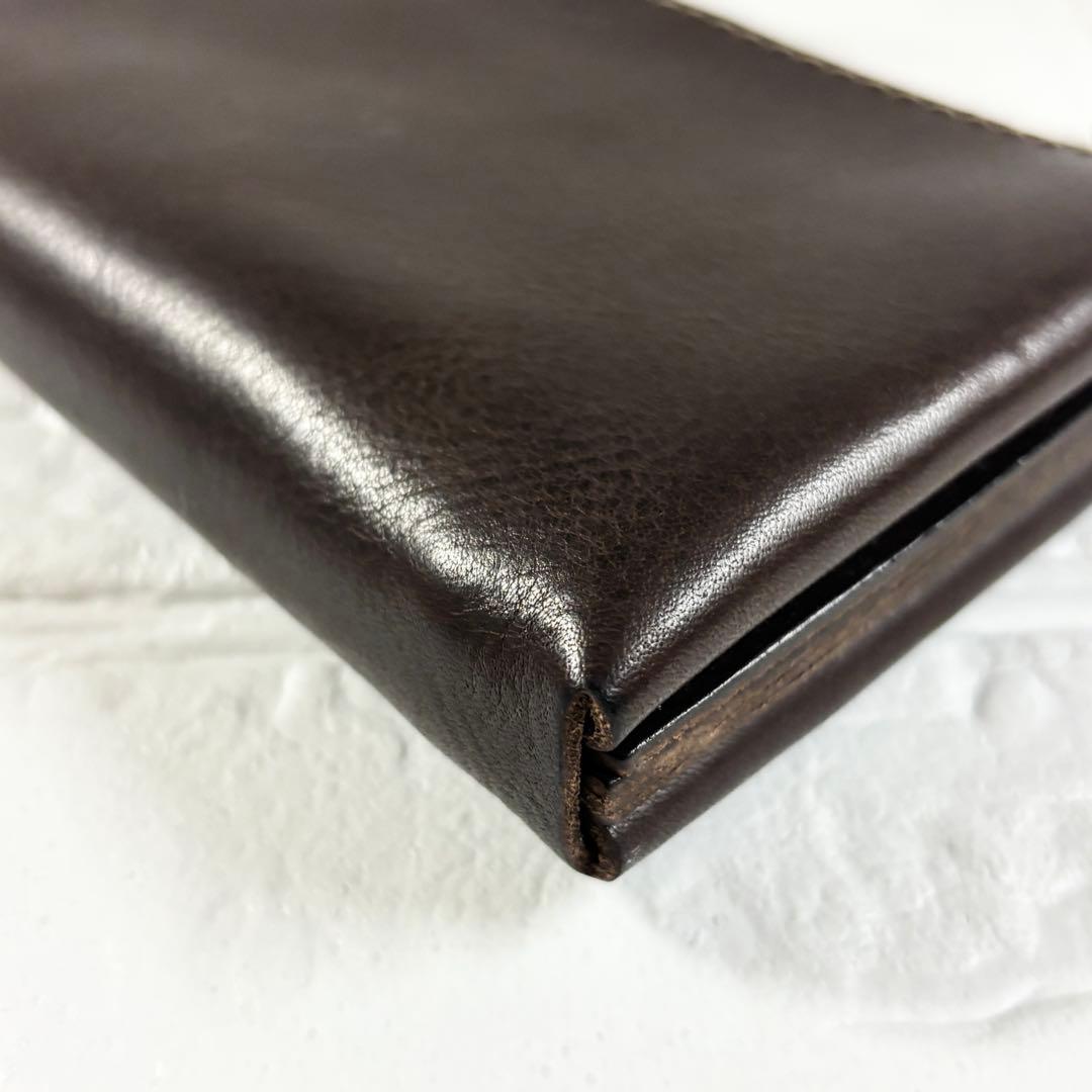 【未使用級】HERZ Organ Lジップ　小さいファスナー長財布　ブラウン