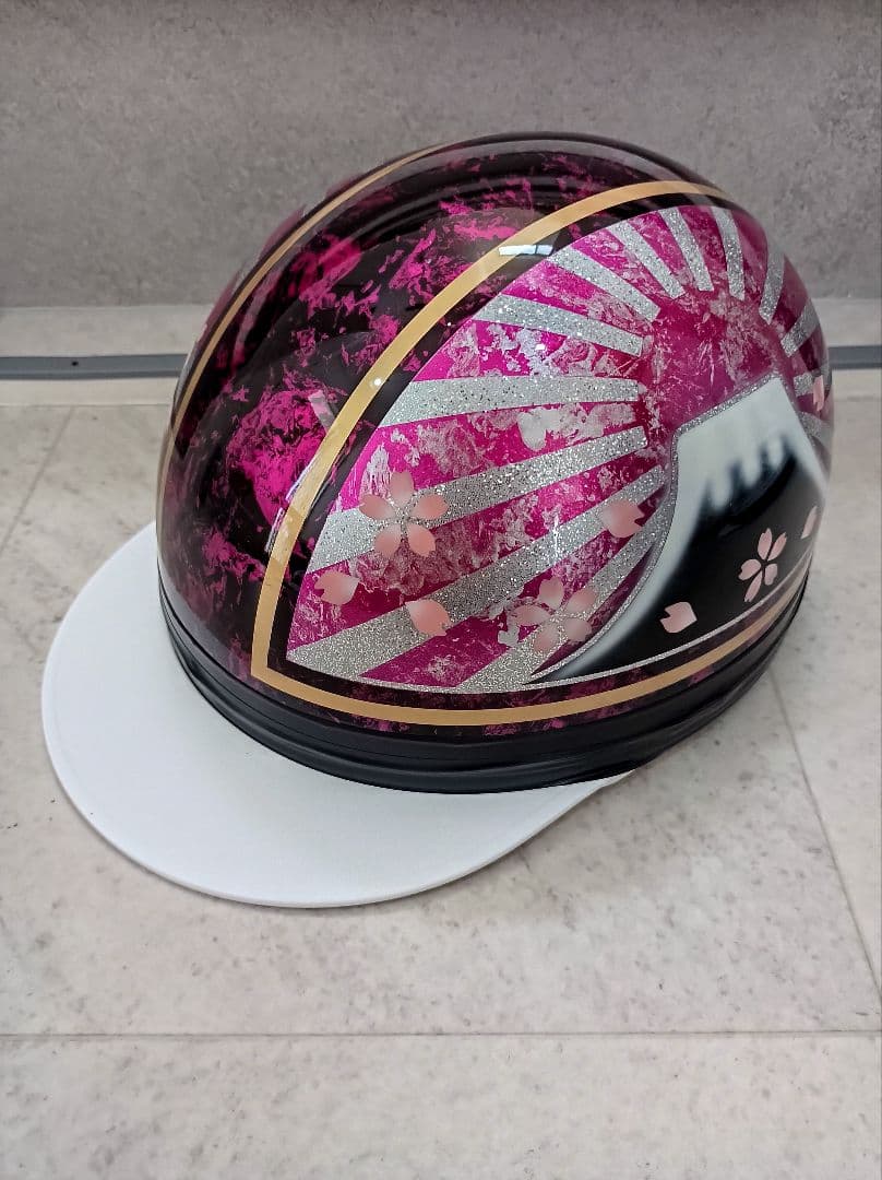 カスタムコルク半　Candyピンクラップ✘蝶塗装　シルバーラメ　桜花