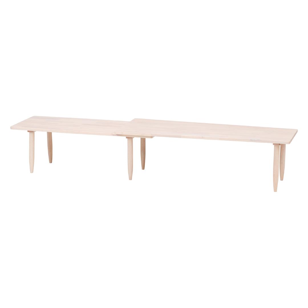 360度回転式/伸張式テーブル ホワイトウオッシュ