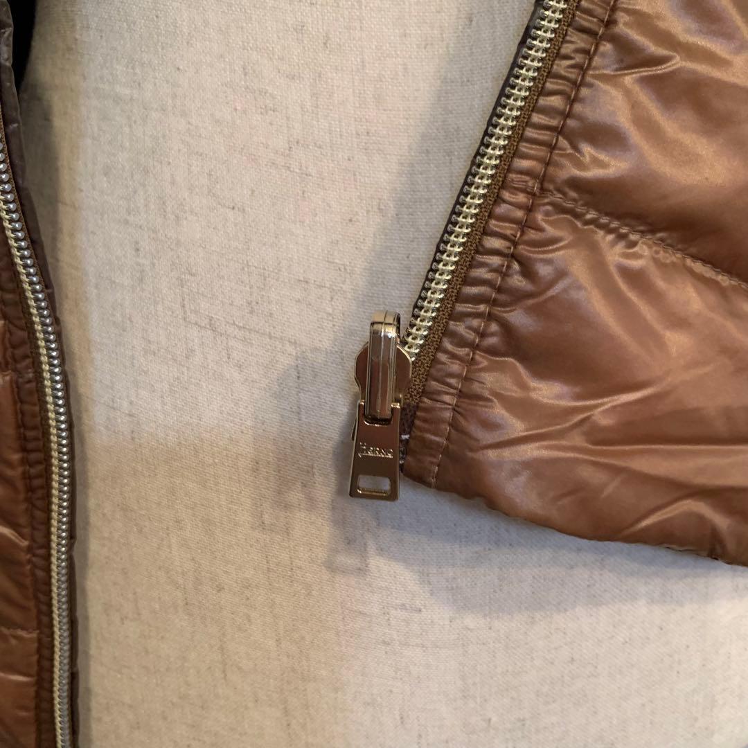 ヘルノ HERNO 2wayダウンベスト 44 茶色/こげ茶