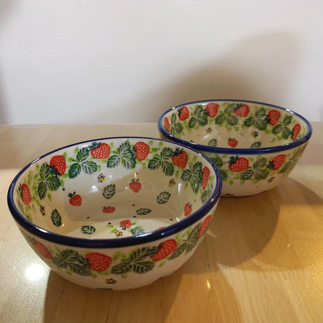ポーリッシュポタリー ツェラミカアルティスティッチナ いちご ボウル 2個セット