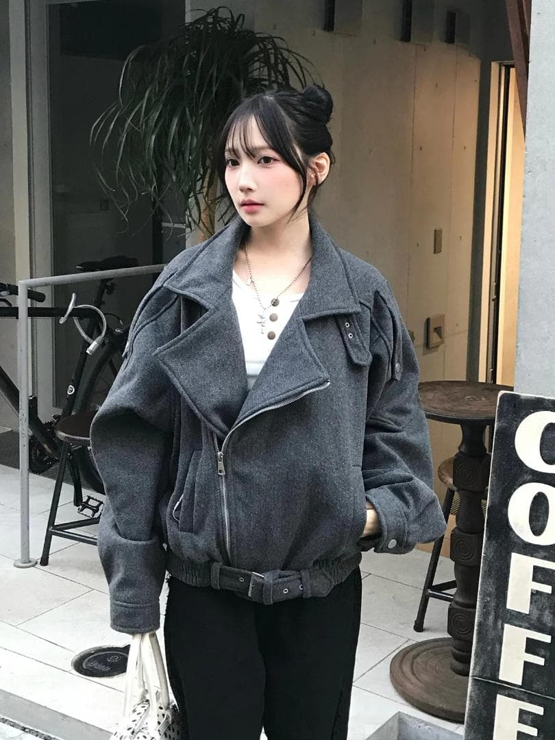 emmy オーバーサイズライダースコート