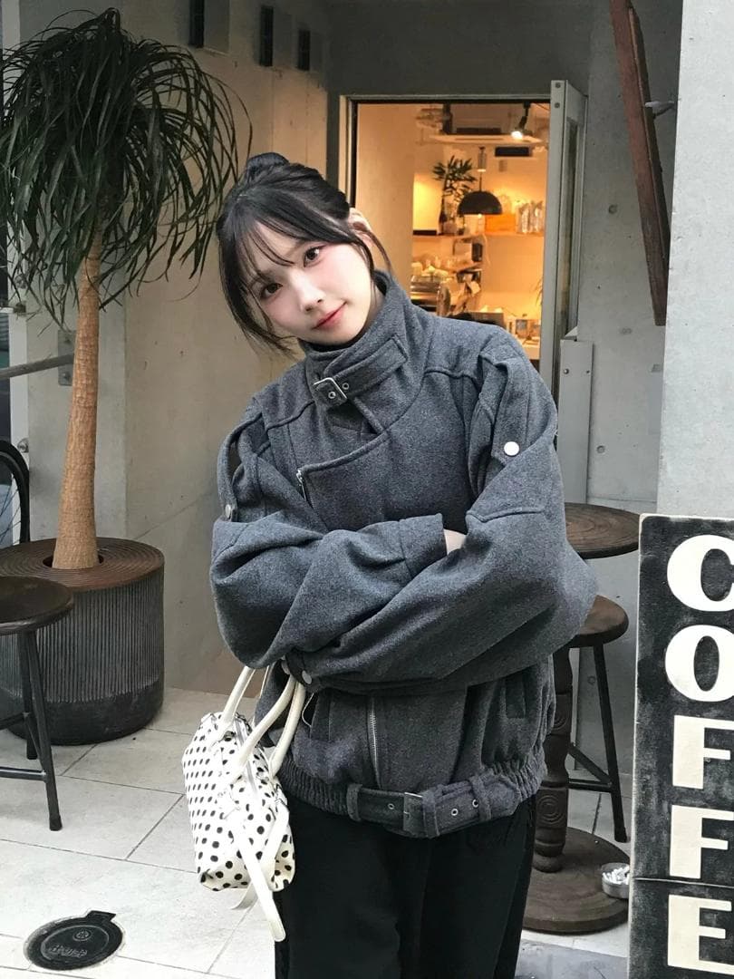 emmy オーバーサイズライダースコート