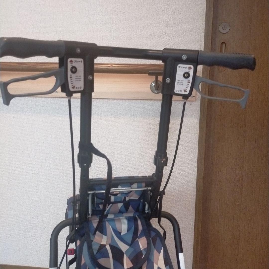 ［島製作所］サニーウォーカー シルバーカー 幾何学模様 ブルー 良品