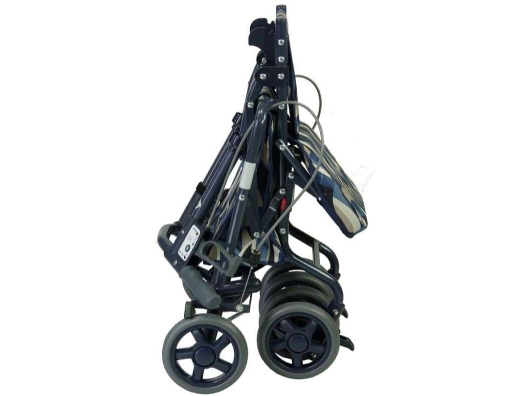 ［島製作所］サニーウォーカー シルバーカー 幾何学模様 ブルー 良品