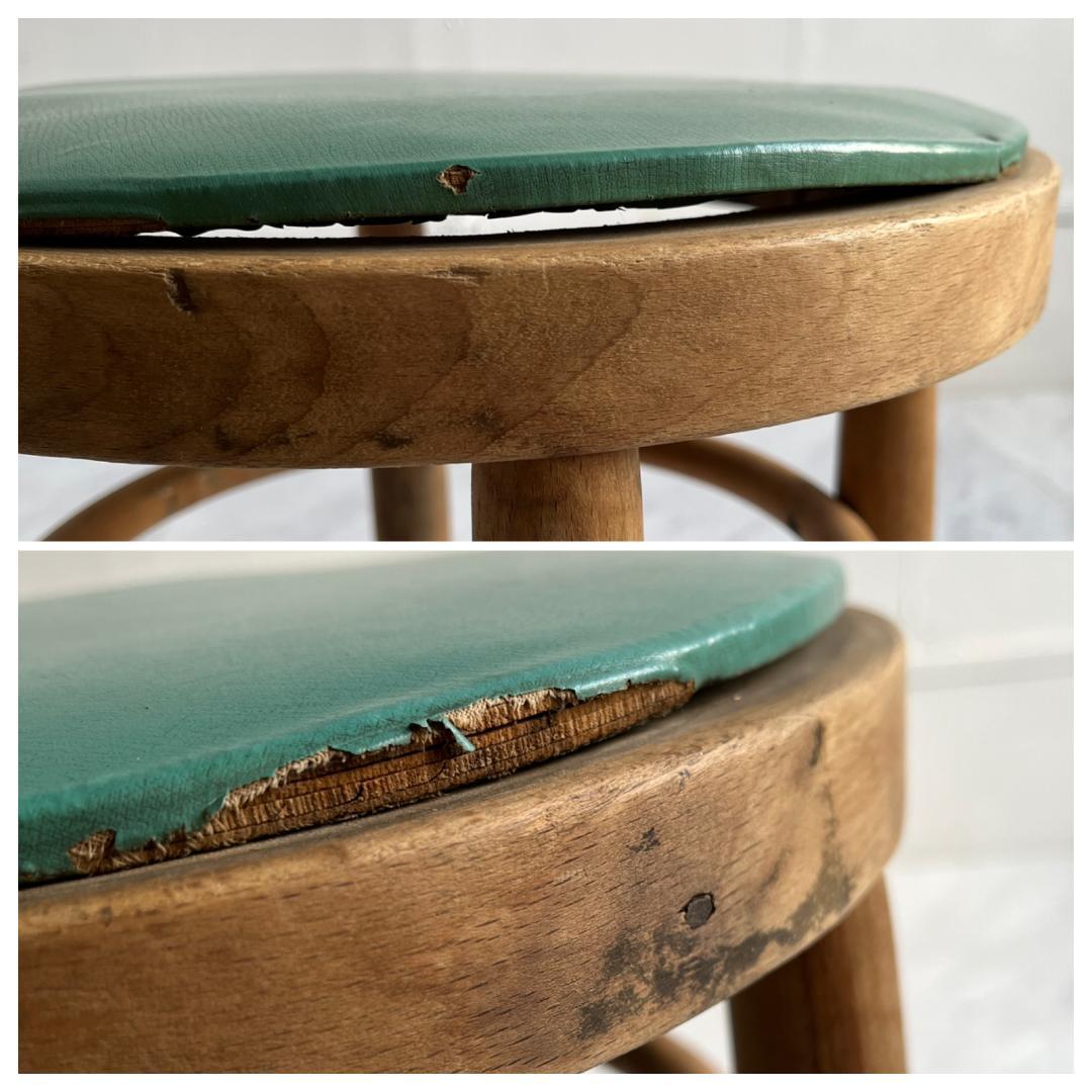 希少 ヴィンテージ レトロ 古い椅子 秋田木工 スツール 木製スツール