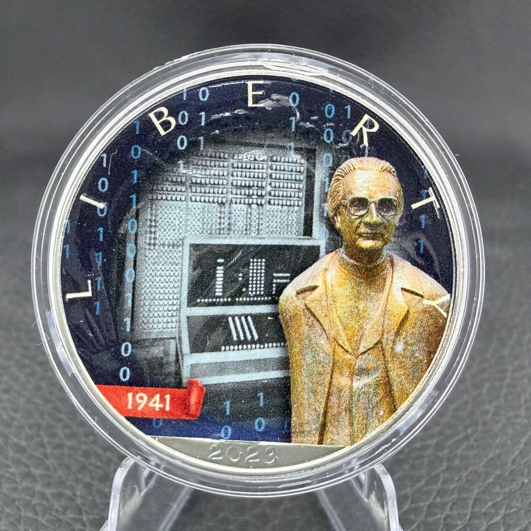 アメリカ イーグル 銀貨 発明:コンピュータ カラー 品質表示証付き 1オンス