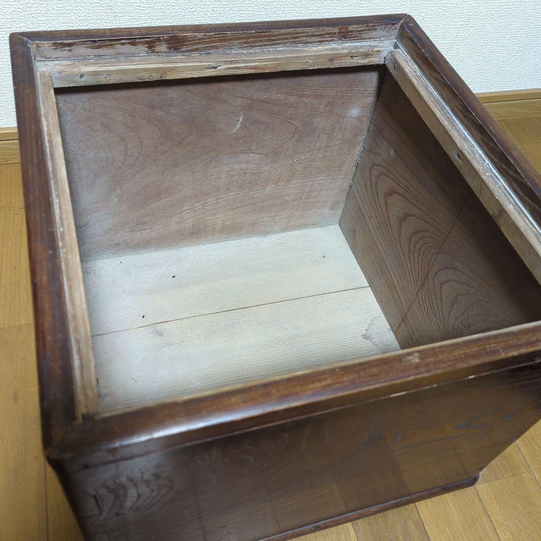 木製角火鉢　工芸品　レトロ　古民家　アンティーク