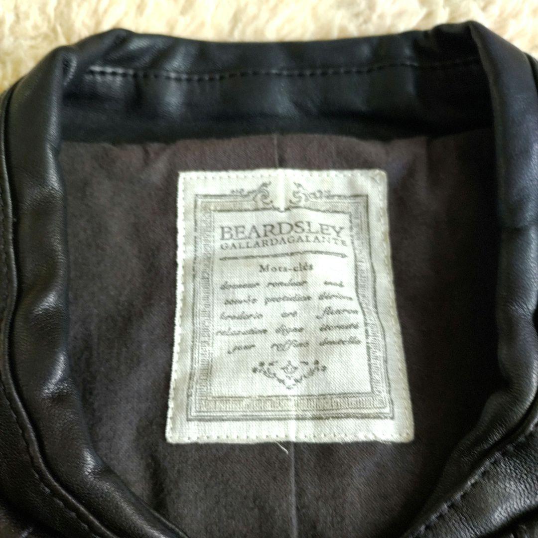 最終大値下！ビアズリー BEARDSLEY 上質ラムレザー ノーカラー ブルゾン