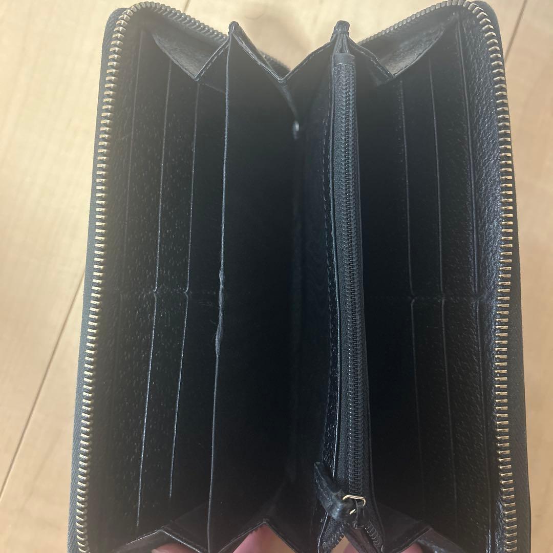 グッチ 長財布 ラウンドファスナー ビー アニマリエ 蜂 レザー ブラック