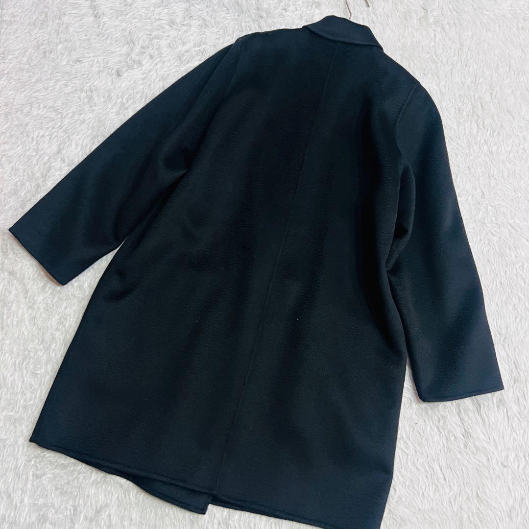 【美品】高級生地　ロロピアーナ カシミヤ100% フレアロングコート　ブラックL